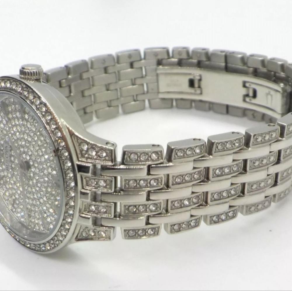 **NEW** Bulova Ladies Crystal Phantom Silver-Tone Stainless Steel Watch - Picture 8 of 13